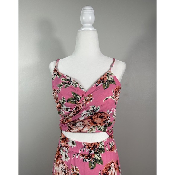 Maaji Dress Womens‎ Large Lisse Pink Floral Maxi Vacation Resort Viscose - Picture 4 of 11